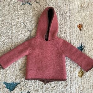 Oeuf alpaca reversible hoodie